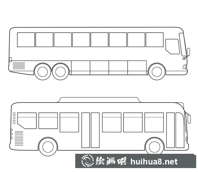 公共汽车简笔画图片
