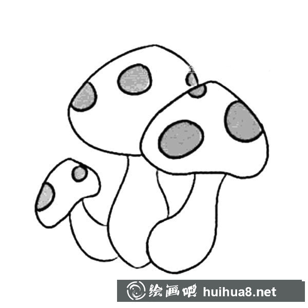 可爱蘑菇简笔画图片
