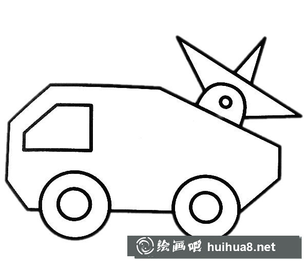 雷达车简笔画图片