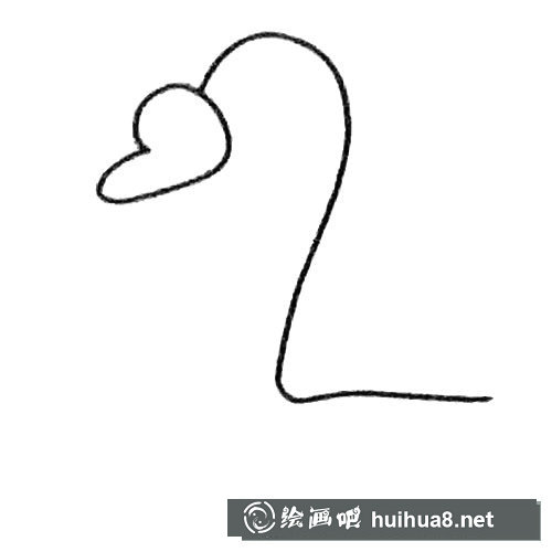 天鹅简笔画步骤2