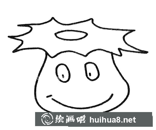 卡通海葵简笔画