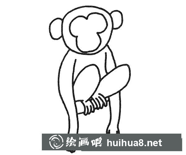 长臂猿简笔画步骤图解